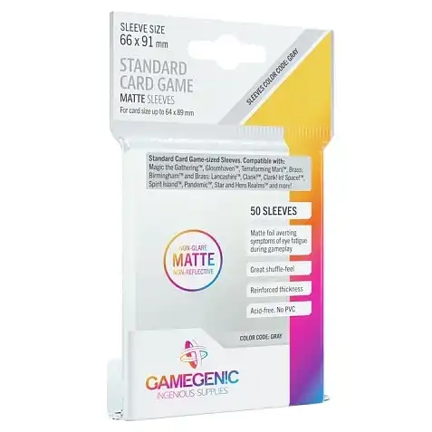 MATTE 50 Standard Card Game Sleeves (66x91mm)