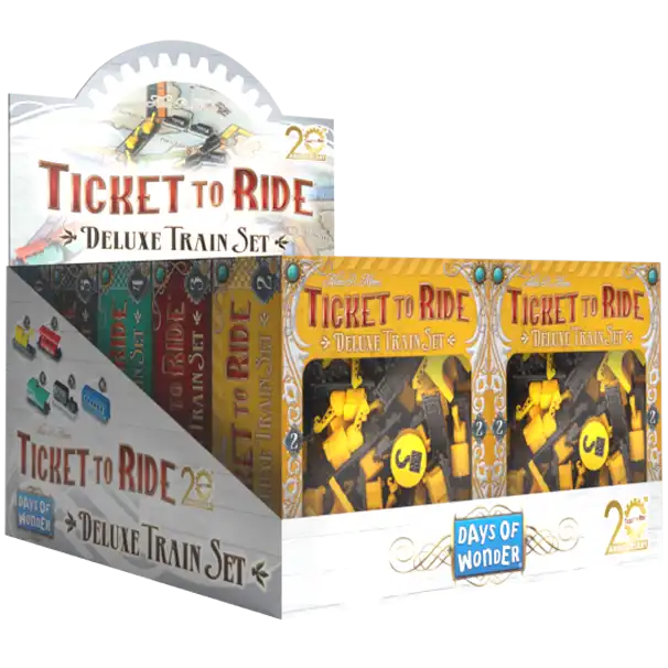 Ticket to Ride: 20th Anniversary Deluxe train set (5 setů/barev)